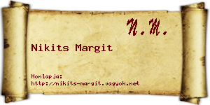 Nikits Margit névjegykártya